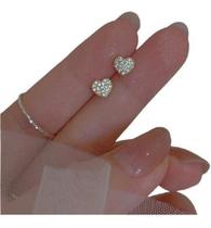 Brinco Infantil Pequeno Coração Pedra Zirconia F. Ouro 18K Brinco Infantil Pequeno Coração Pedra Zirconia F. Ouro 18K