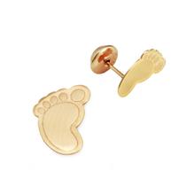 Brinco Infantil Pezinho 6mm em Prata 925 Banhado a Ouro 18K Brinco Infantil Pezinho 6mm em Prata 925 Banhado a Ouro 18K