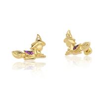 Brinco Infantil Prata Bruxinha com Zircônias Delicado