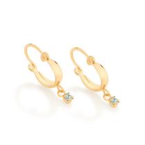 Brinco Infantil Rommanel Banhado A Ouro Pequena Argola Com Crista Azul 523201