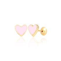 Brinco infantil semi folheado de coração Brinco infantil semi folheado de coração