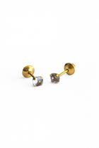 Brinco Infantil Zircônia Azul Ouro 18k - 0.27
