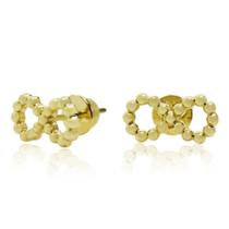 Brinco Infinito 1cm Com Esferas em Ouro 18K