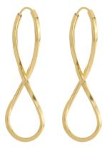 Brinco Infinito 24 Mm Em Ouro 18k 750 Dourado