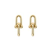 Brinco Inspiração Elos em U - Banhada em Ouro 18k