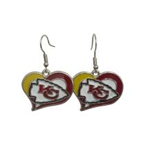 Brinco Kansas City Chiefs NFL C/ Pingente Coração Brinco Kansas City Chiefs NFL C/ Pingente Coração