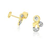 Brinco Kids Mini Borboleta Folheado Ouro Zircônia Brinco Kids Mini Borboleta Folheado Ouro Zircônia