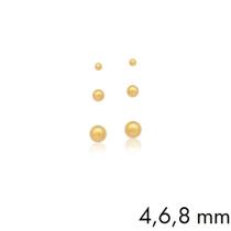 Brinco kit três bolas lisas banhado a ouro Brinco kit três bolas lisas banhado a ouro