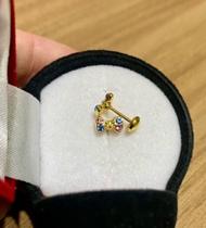 Brinco lacinho semi joia com tarraxa baby Brinco lacinho semi joia com tarraxa baby