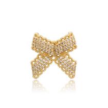 Brinco Laço Zircônias Folheado a Ouro 18k