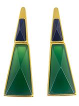 Brinco Legado Ágata roxa e Ágata Verde Ayla