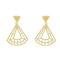 Brinco Leque Banhado a Ouro 18k