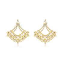 Brinco leque cravejado