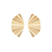 Brinco Leque Ondulado G - Banhado em ouro 18k Brinco Leque Ondulado G - Banhado em ouro 18k