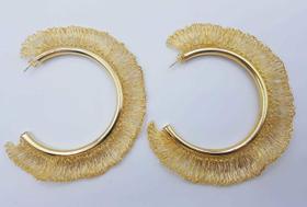 Brinco linha banhado a ouro 18k Brinco linha banhado a ouro 18k