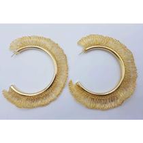 Brinco linha banhado a ouro 18k