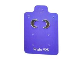 Brinco Liso Lua Prata 925 Brinco Liso Lua Prata 925