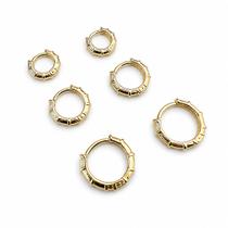 Brinco liso trio click com varias faixas 12.3 mm