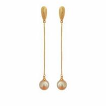 Brinco Longo Bola de Pérola Folheado Ouro 18k Antialérgico Brinco Longo Bola de Pérola Folheado Ouro 18k Antialérgico
