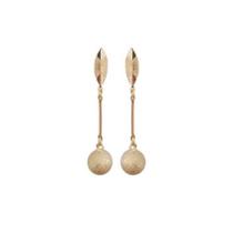 Brinco Longo de Pérola Fosca Folheado Ouro Antialérgico