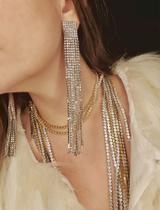 Brinco longo de strass Brinco longo de strass
