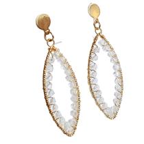 Brinco Longo Dourado Feminino Brinco de festa com cristais