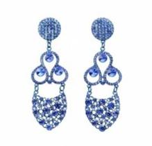 Brinco Longo Fremont Cravejado de Strass 937 Azul Bic