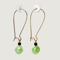 Brinco longo metal pingente bola brinco dourado feminino