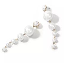 Brinco Longo Pérola Corrente Pérolas Tamanhos Par Brinco Longo Pérola Corrente Pérolas Tamanhos Par
