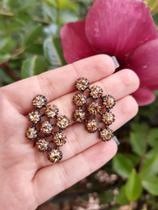 Brinco Losango Com Strass Dourado Brinco Losango Com Strass Dourado