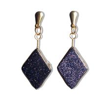 Brinco Losango Pedra Estrela Ranhurado Tarraxa Dourado