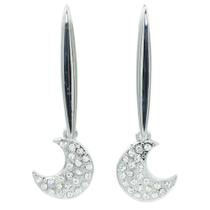 Brinco Lua com Strass Ródio Branco Akasaki BC0288 Brinco Lua com Strass Ródio Branco Akasaki BC0288