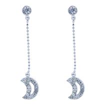 Brinco Lua Estrela Laço Zircônia Semijoia Akasaki BC0508