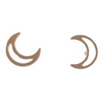 Brinco Lua Vazada em Aço Inox