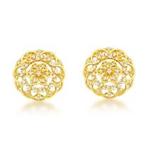 Brinco mandala vazado com pontos de zircônia