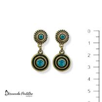Brinco Mandalinha Turquesa 12006 - Acessório Elegante