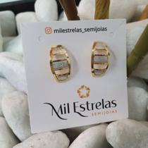 Brinco Margarete Semijóia Banhado a Ouro Tendência Moderno