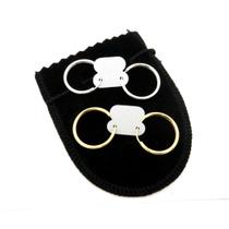 Brinco Masculino 20Mm 2 Pares Folheado Ouro/Prata Br248