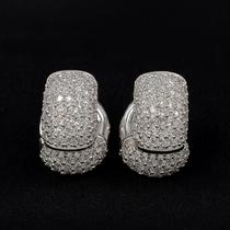 Brinco Masculino Argola Prata Cravejado Zirconia Prata 925