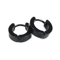 Brinco Masculino Argola Preta Aço Cirúrgico Resistente Par Brincos Pequenos Antialérgicos Oferta
