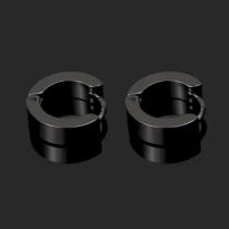Brinco Masculino Argola Preta Seguro Aço Cirúrgico Par Brincos Pequenos Antialérgicos Articulado