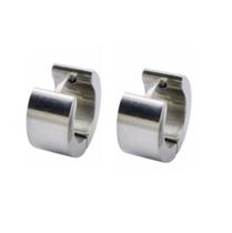 Brinco Masculino De Argola Prata Grossa Liso - 6mm de Largura - PAR Brinco Masculino De Argola Prata Grossa Liso - 6mm de Largura - PAR