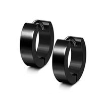 Brinco Masculino de Argola Preto - Aço Inoxidável - PAR