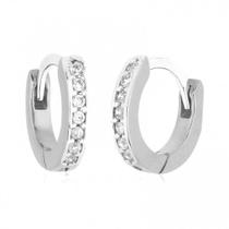 Brinco Masculino e Feminino Argola Cravejada Par Aço - Maneki