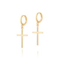 Brinco masculino e feminino rommanel argola cruz folheado a ouro526731