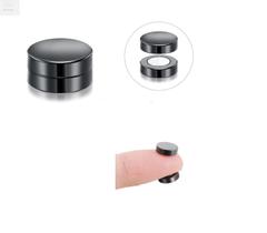 Brinco Masculino Falso Alargador Pressão Imã Prata 6Mm Brinco Masculino Falso Alargador Pressão Imã Prata 6Mm