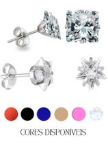 Brinco Masculino Feminino Pedra Zircônia 10Mm Coração