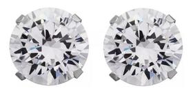 Brinco Masculino Prata Pura 950 Pedra Diamante Sintetico 9mm