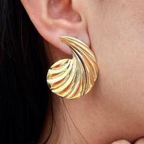 Brinco Maxi Trabalhado Folheado A Ouro