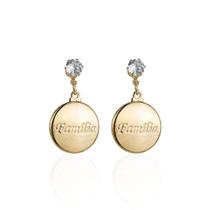 Brinco medalha familia banhado a ouro 18k Brinco medalha familia banhado a ouro 18k